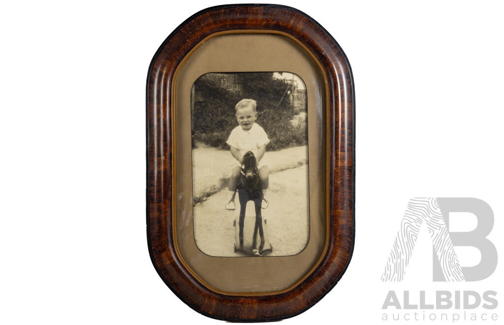 Artists Unknown (Early 20th Century), Portrait of a Man & Young Boy at Play, Wonderful Pair of Framed Antique Photographs, 58 x 42 cm (larger frame) (2)