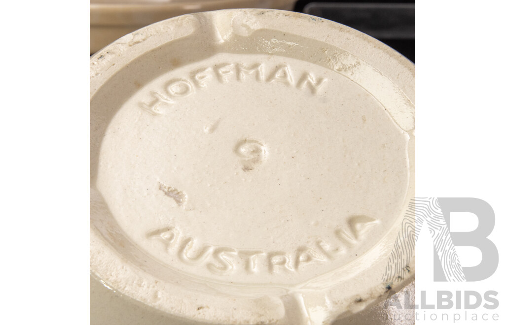 Set of Four Graduated Fowler Ware Mixing Bowls, Three Fowler Dishers and Two Hoffman Bowls