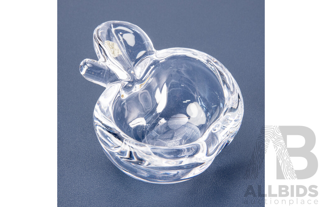 Vannes Le Chatel Art Glass Apple Form Dish