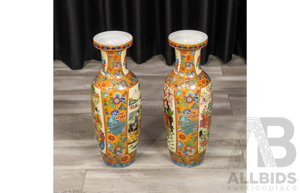 Pair of Large Chinese Ceramic Floor Vases