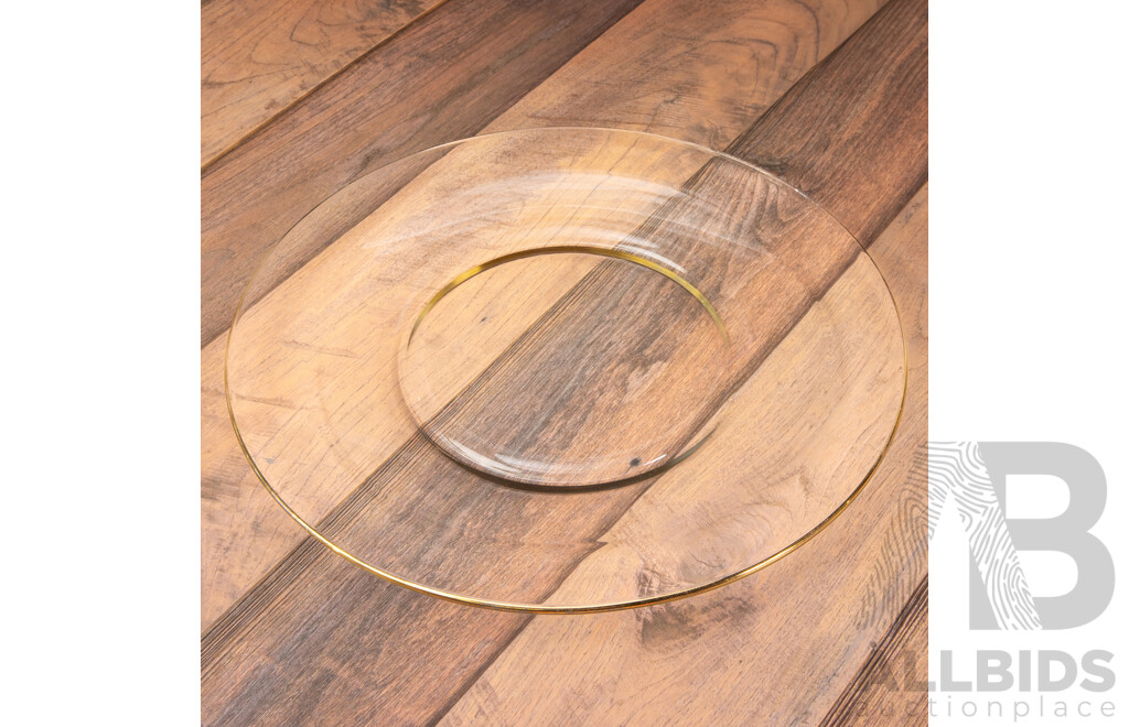 Good Set of 13 Glass Dinner Plates by Peter Crisp