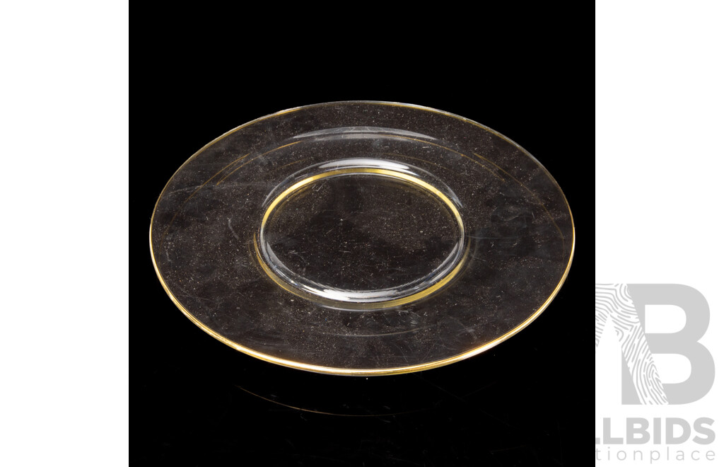 Good Set of 13 Glass Dinner Plates by Peter Crisp