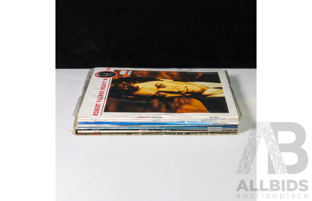 Collection of Seven Popular Music LPs Inc Huey Lewis and the News, Robert Palmer, Womak &Womak, Madonna, Eurythmics and More