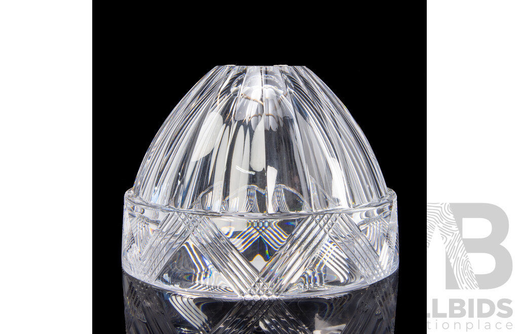 Large Orrefors Cut Crystal Bowl in Original Box