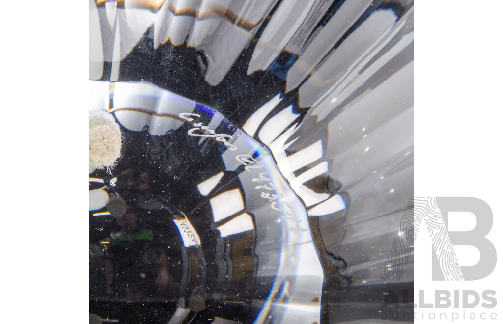 Large Orrefors Cut Crystal Bowl in Original Box