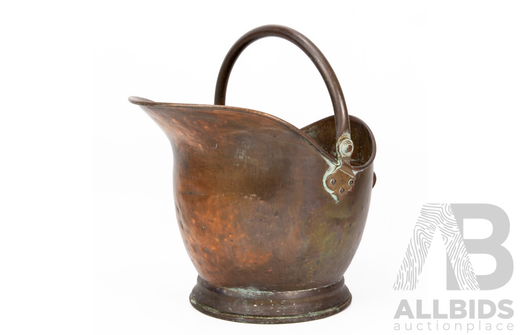 Vintage Copper Coal Scuttle