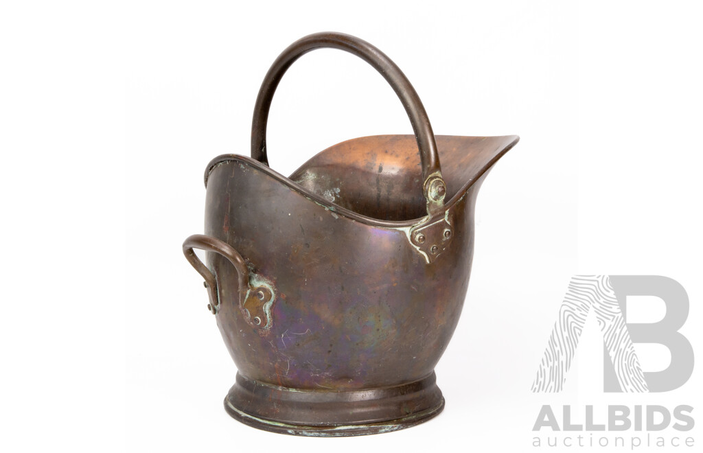 Vintage Copper Coal Scuttle