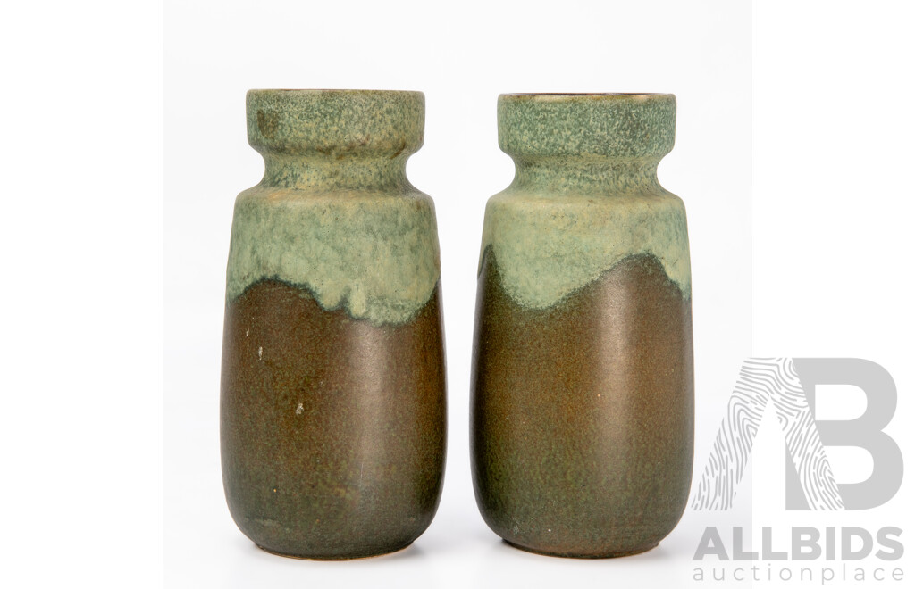 Pair of Fat Lava Glaze Vases by Scheurich