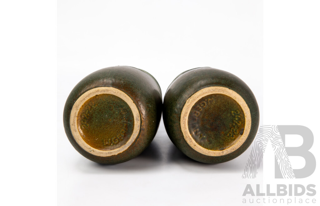 Pair of Fat Lava Glaze Vases by Scheurich