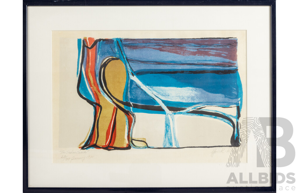 Phyllis Gorlick-King (20th Century, American-British, 1939-), The Indian Canute, Wonderful Original Vintage Colour Woodcut (1976), Editioned & Signed, 37 x 49 cm (frame)