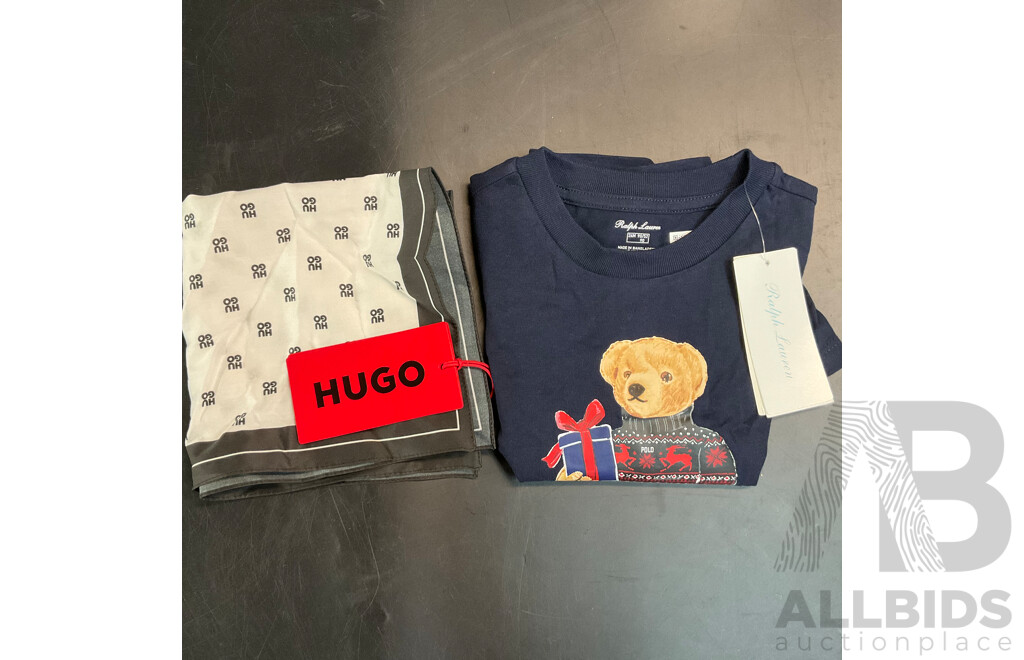 Hugo Pocketsquare 33x33cm & Ralph Lauren Size 24M T-Shirt - Lot of 2