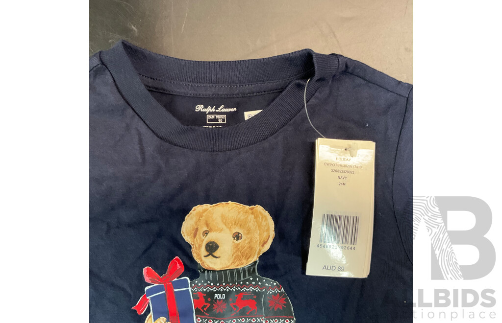 Hugo Pocketsquare 33x33cm & Ralph Lauren Size 24M T-Shirt - Lot of 2