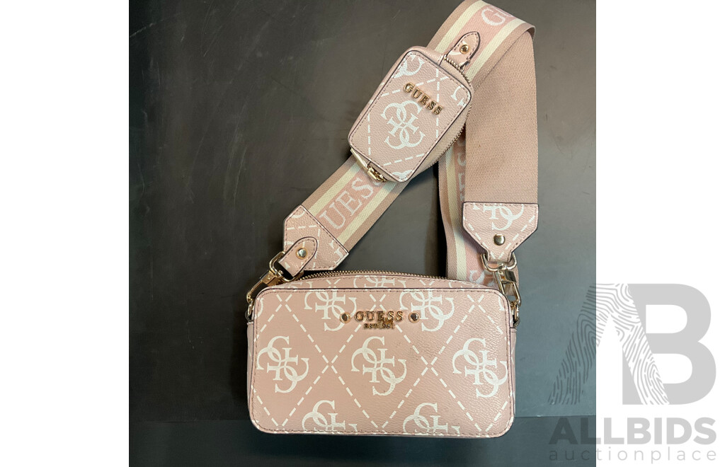 Guess Mini Pink Crossbody Bag & Mini Eliette Black Shoudler Bag - Lot of 2