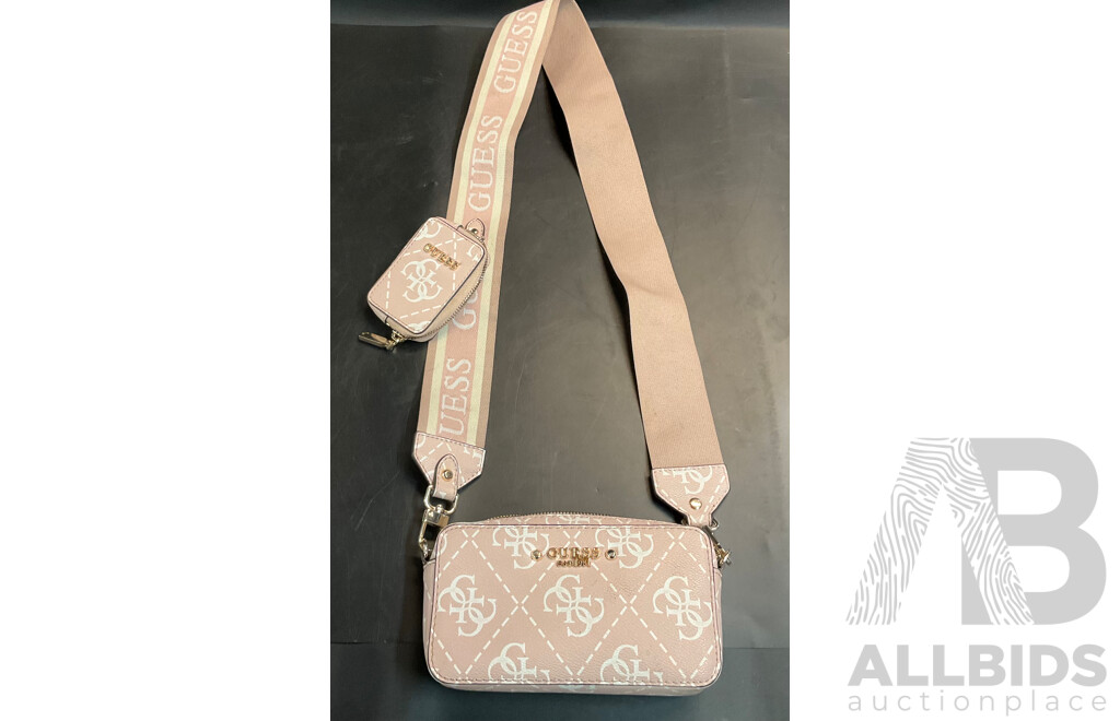 Guess Mini Pink Crossbody Bag & Mini Eliette Black Shoudler Bag - Lot of 2