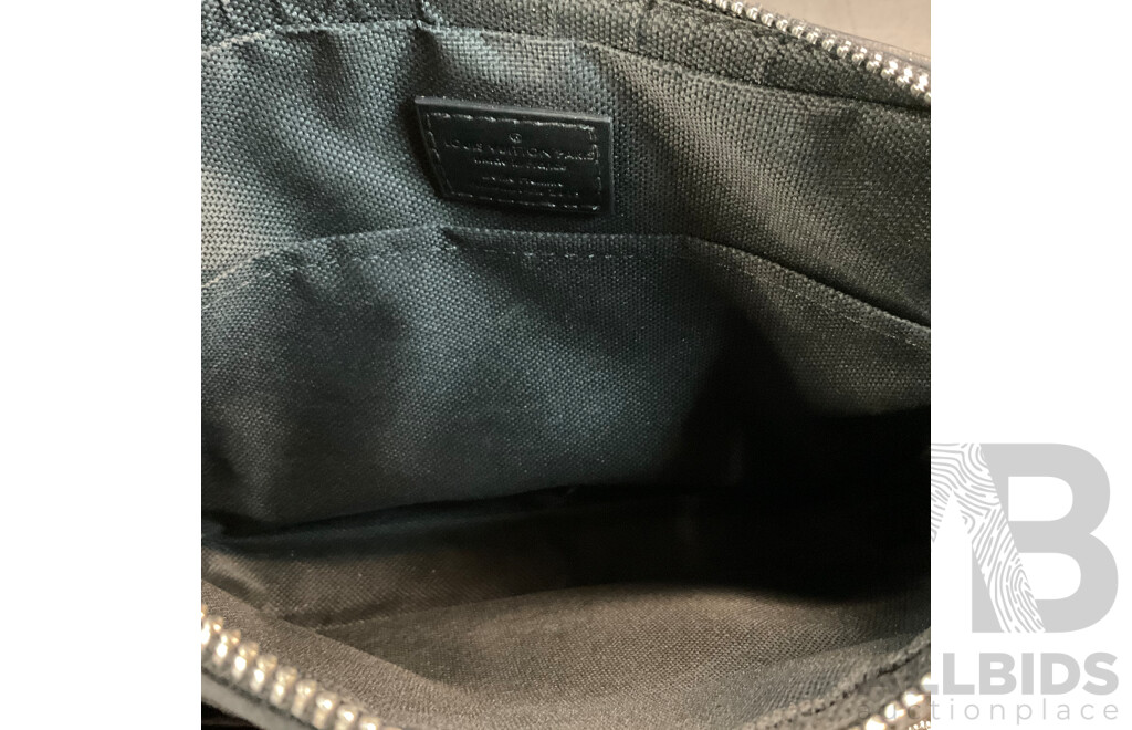 Monogram Black/Grey Leather Messenger Bag  Branded Louis Vuitton