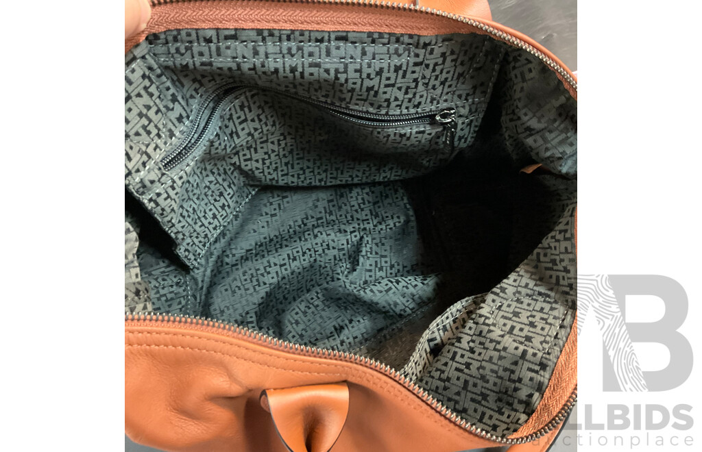 Modele Depose Leather Bag and Mini Purple Handbag with Two Straps Branded Longchamp