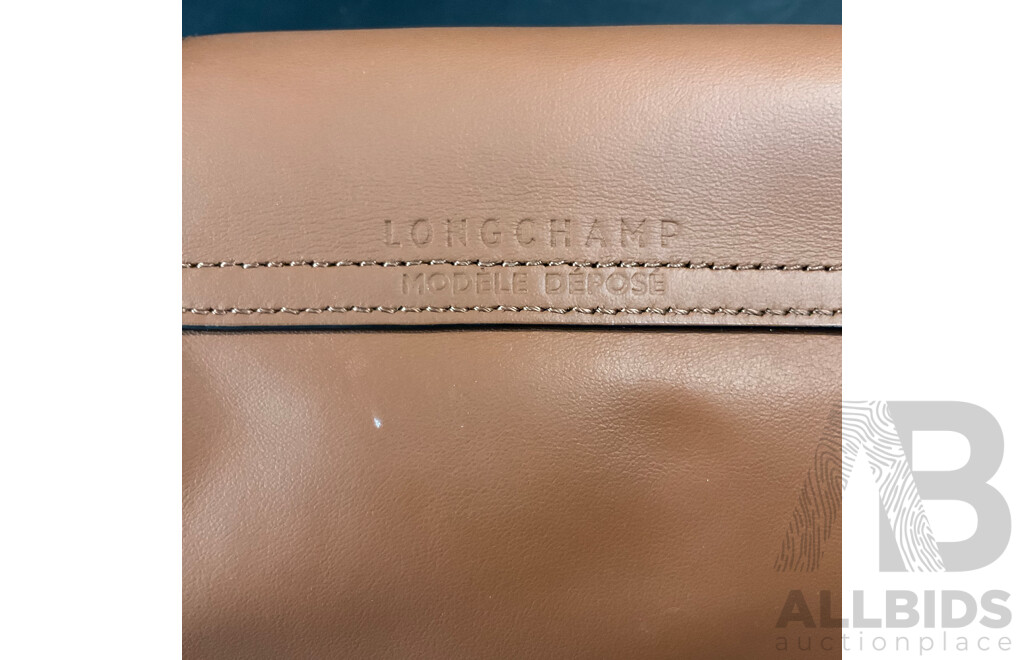 Modele Depose Leather Bag and Mini Purple Handbag with Two Straps Branded Longchamp