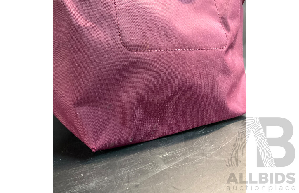 Modele Depose Leather Bag and Mini Purple Handbag with Two Straps Branded Longchamp