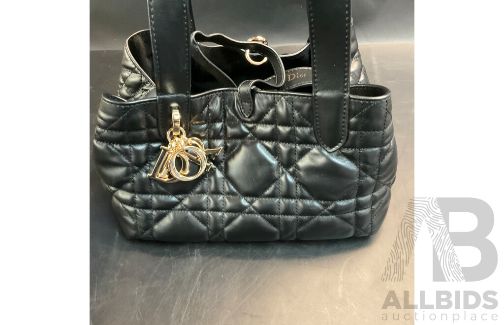 Womens Calfskin Leather Black Bag Branded Dior