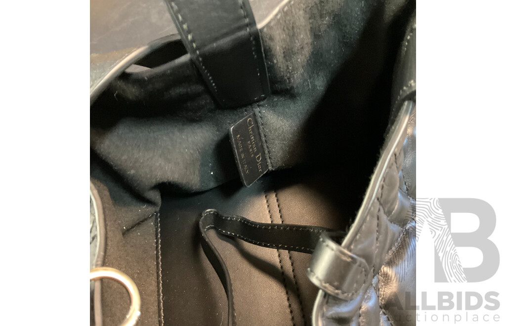 Womens Calfskin Leather Black Bag Branded Dior