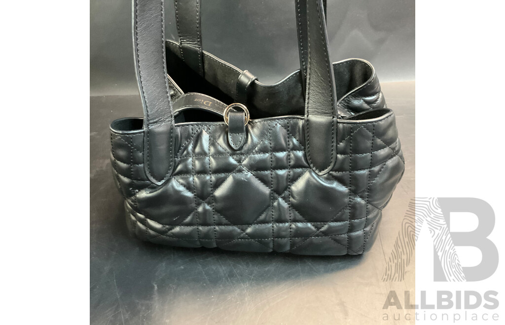 Womens Calfskin Leather Black Bag Branded Dior