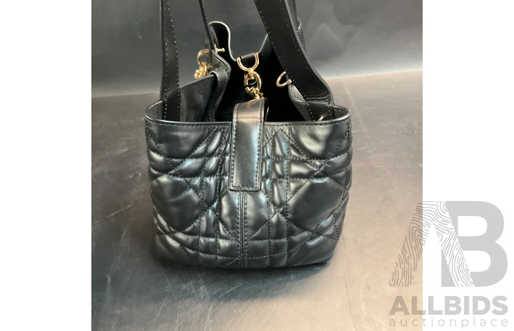 Womens Calfskin Leather Black Bag Branded Dior