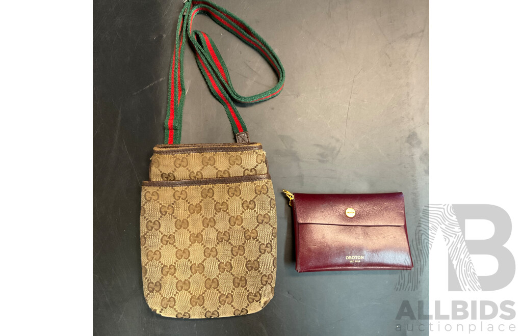 Canvas Shoulder Bag Branded Gucci & Margot Keyring Pouch Branded Oroton