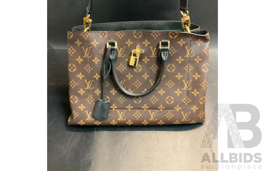 Flower Tote Monogram Leather Hand Bag Branded  Louis Vuitton