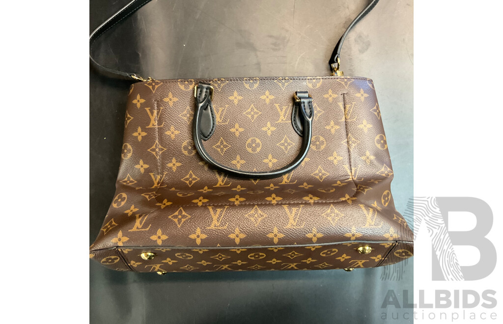 Flower Tote Monogram Leather Hand Bag Branded  Louis Vuitton