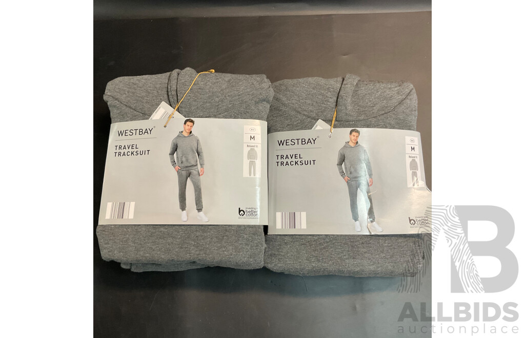 Westbay Travel Tracksuit Size M Set X2 & Anko 12 Plastic Hangers X4 & NXP Long Pants X2 and Household Items