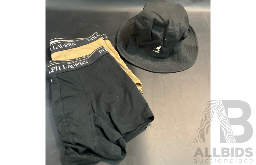 POLO Ralph Lauren Trunk X2 & Kangol Washed Bucket Hat - Lot of 3