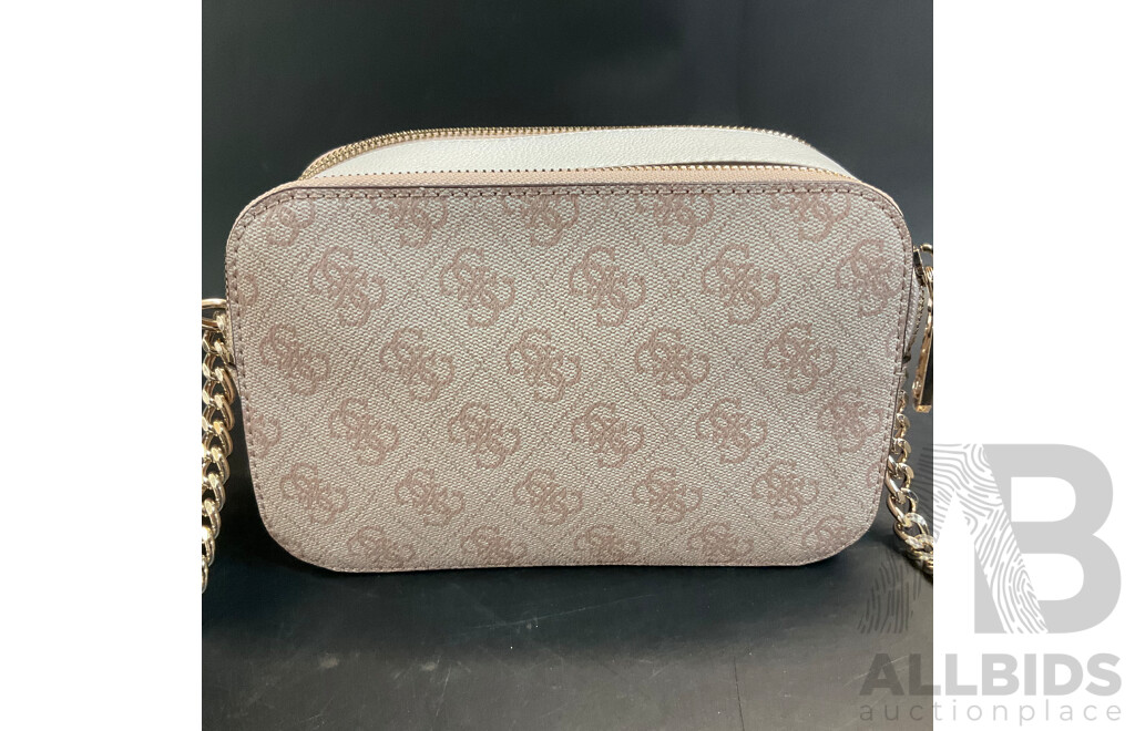 Guess Cathleen Logo Crossbody Bag - Pink & White