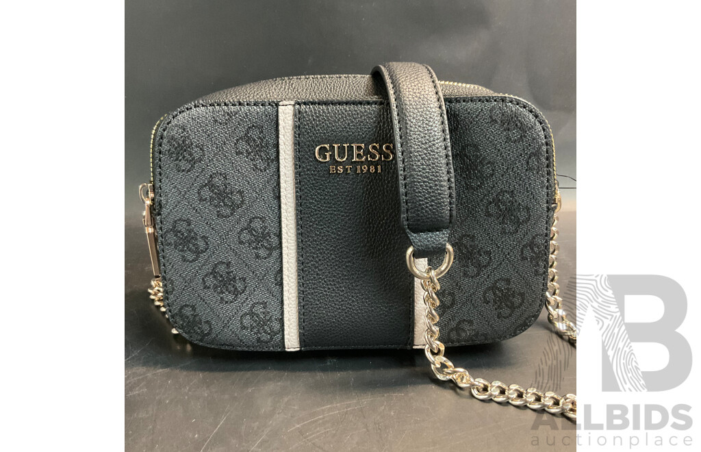 Guess Cathleen Logo Crossbody Bag - Black