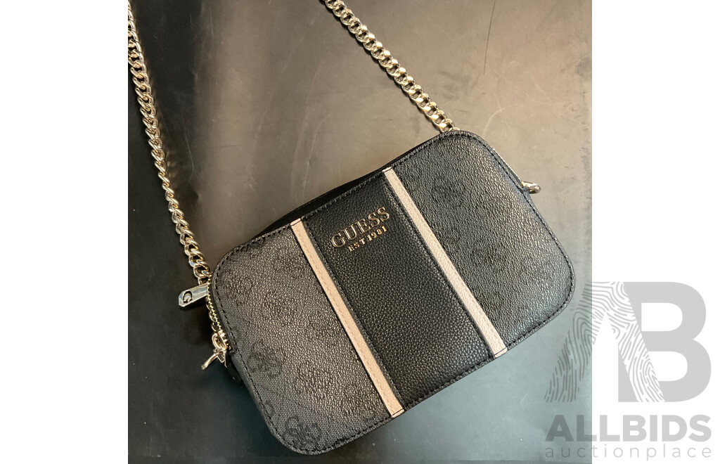 Guess Cathleen Logo Crossbody Bag - Black