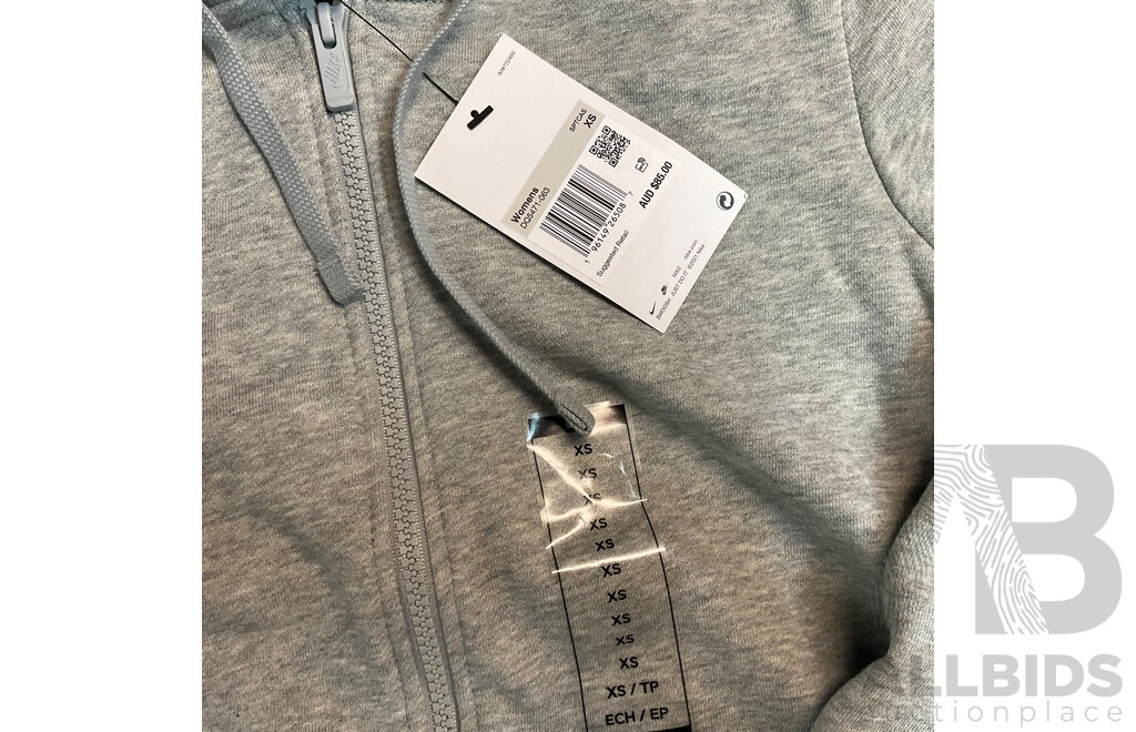 Nike Women's Sportswear Club Fleece Full Zip Hoodie & Pants - Grey - Size XS