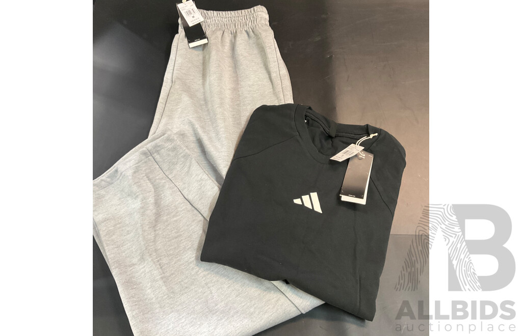 Adidas Stadium Black Tee Size S & Mens Z.N.E. Open Hem Track Pants Size M