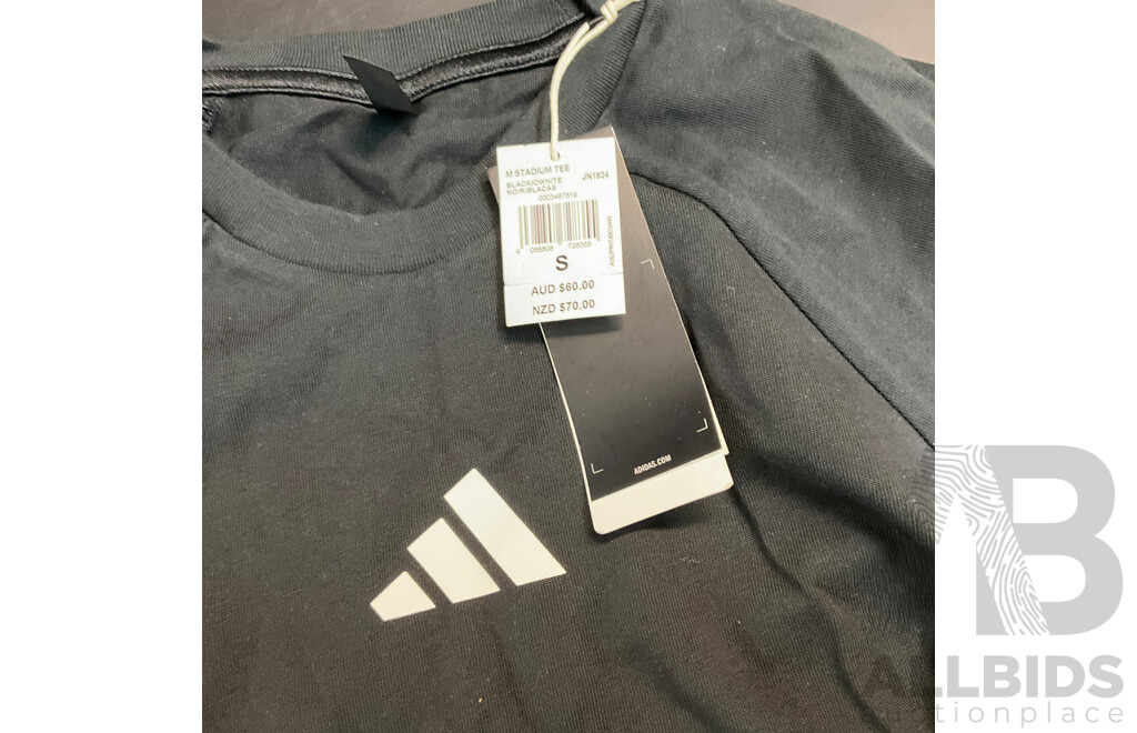 Adidas Stadium Black Tee Size S & Mens Z.N.E. Open Hem Track Pants Size M