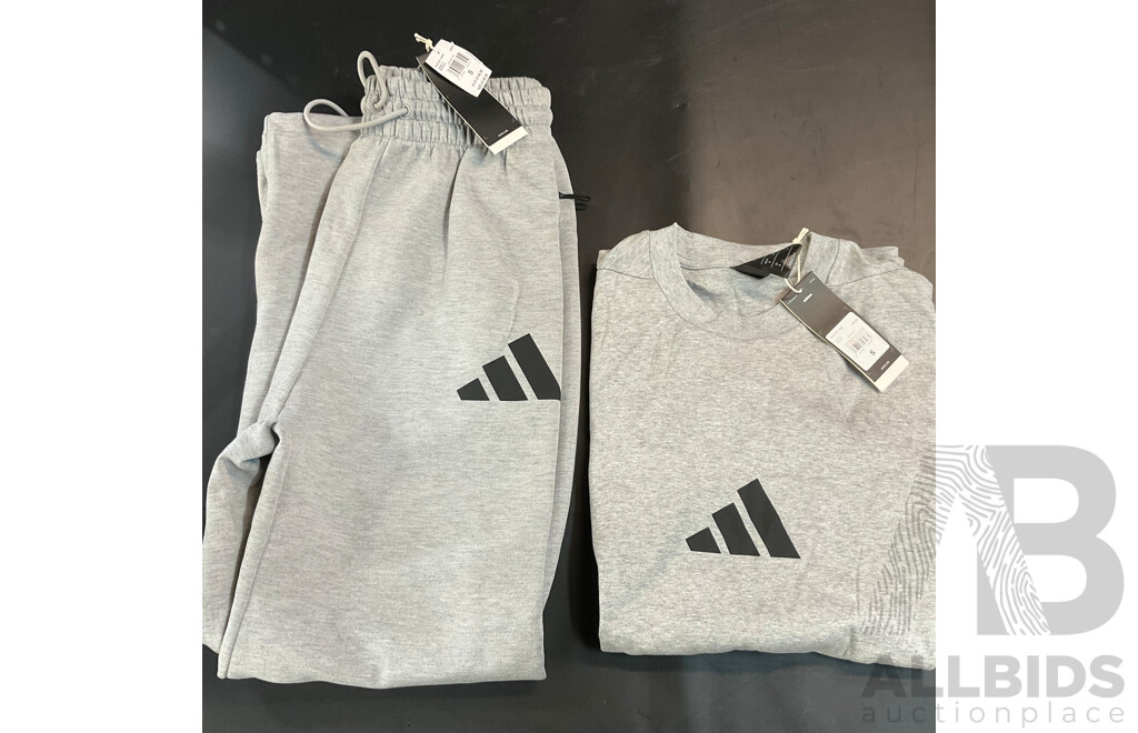 Adidas  Mens Z.N.E. Tee & Open Hem Track Pants - Size S