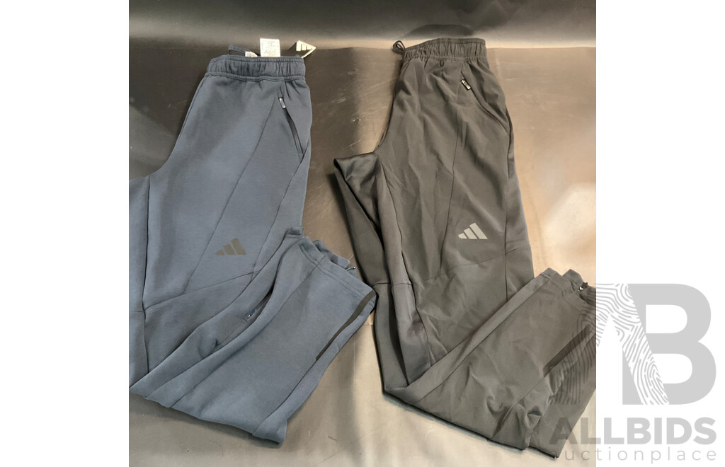 Adidas Black Clima Cool Black Pants & Navy Knit Pant - Size S