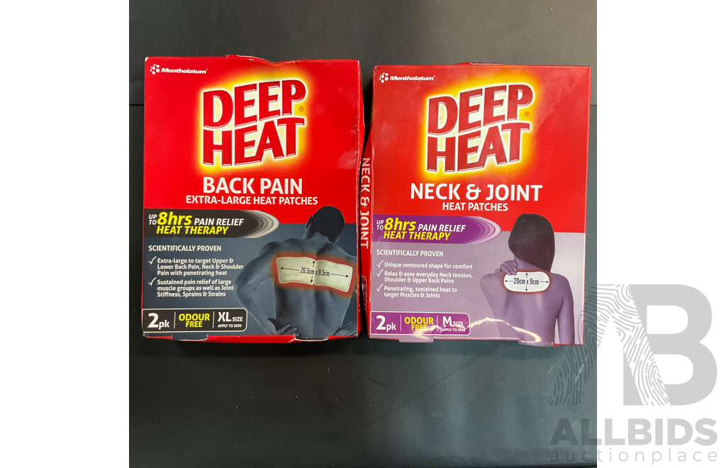 Deep Heat, Pain Away Pain Patches, Heating Belt - Lot of 12