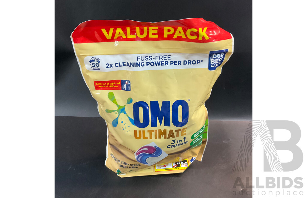 Assorted Household Items - Fluffy In-Wash Scent Booster, Botanica Reed Diffuser, OMO Washing Capsules and More