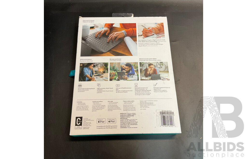 Logitech Combo Touch Detachable Keyboard Case with Trackpad and Smart Connector Technology for IPad 10