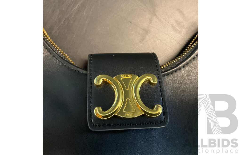 Women's White Monogram Pattern Crossbody Bag & Black Hand Bag