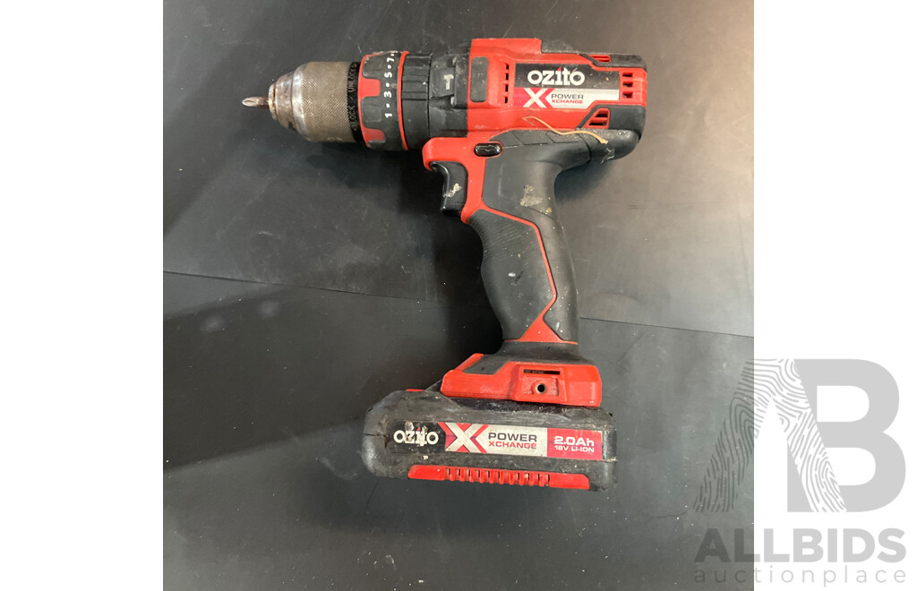 Black & Decker CD14C-XE Cordless Drill & Ozito Cordless Hammer Drill with Charger and Batteries