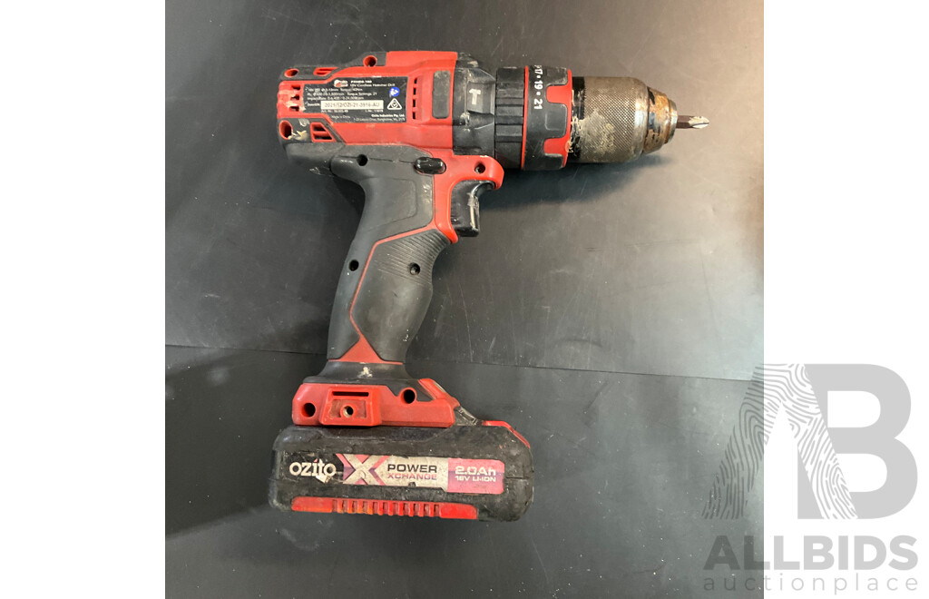 Black & Decker CD14C-XE Cordless Drill & Ozito Cordless Hammer Drill with Charger and Batteries