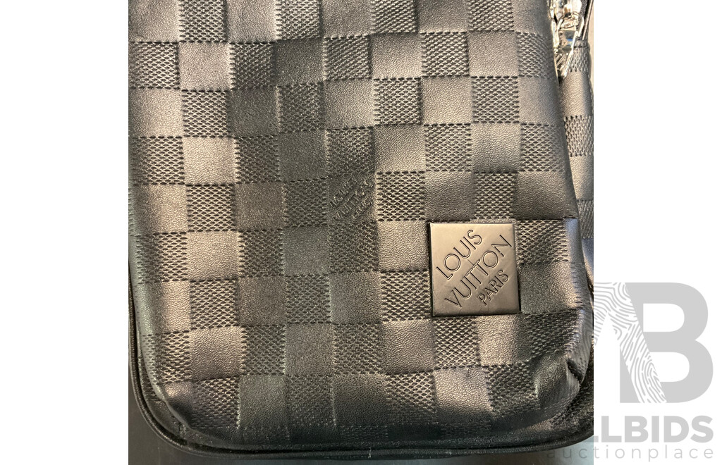 Leather Damier Slingbag Black Branded Louis Vuitton