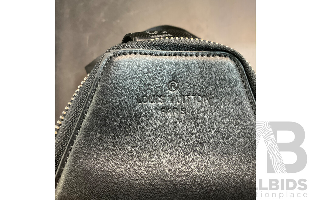 Leather Damier Slingbag Black Branded Louis Vuitton