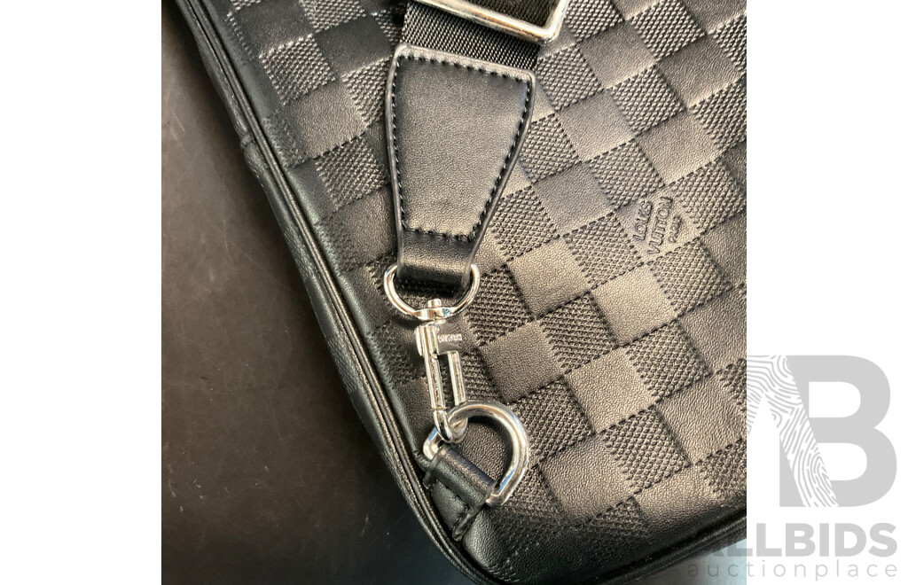 Leather Damier Slingbag Black Branded Louis Vuitton