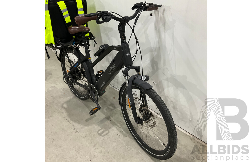 NCM Milano T3s E-Bike with Ubereats Delivery Bag