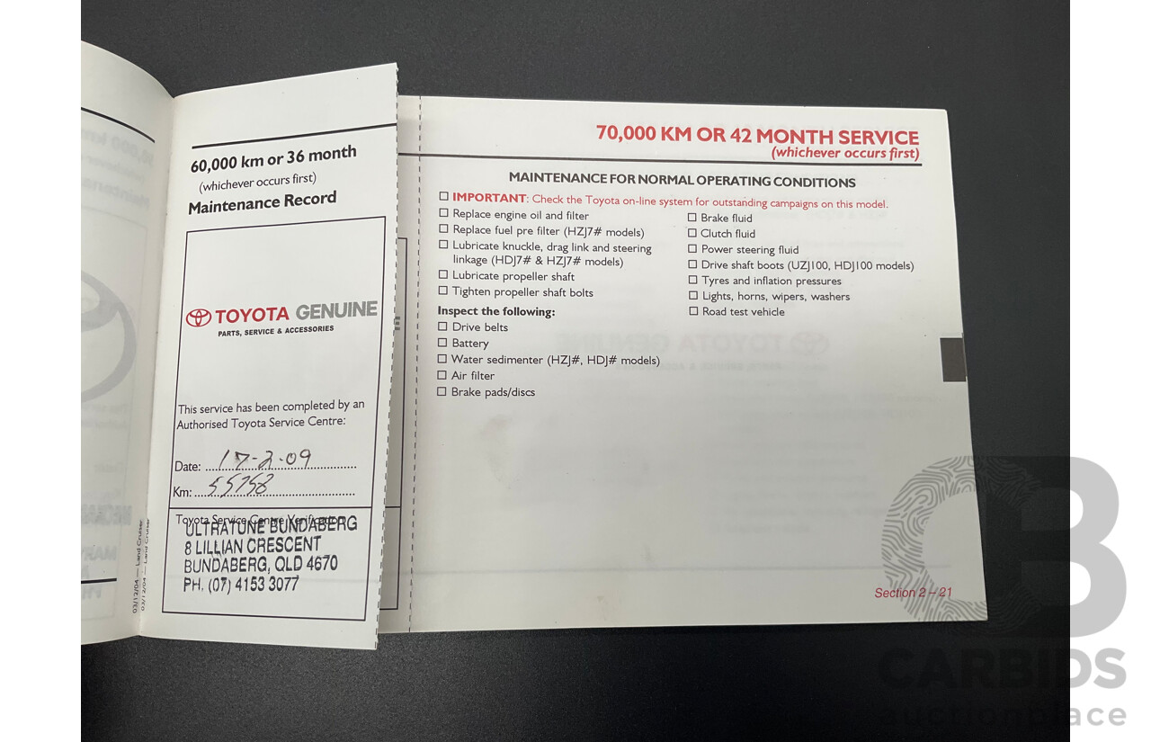 7/2005 Toyota Landcruiser GXL (4x4) HDJ100R Upgrade 4d Wagon Graphite Grey Metallic Turbo Diesel 4.2L